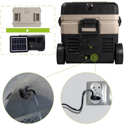 Nevera de viaje con pantalla LCD 39 l 230V/12V/24V marrón