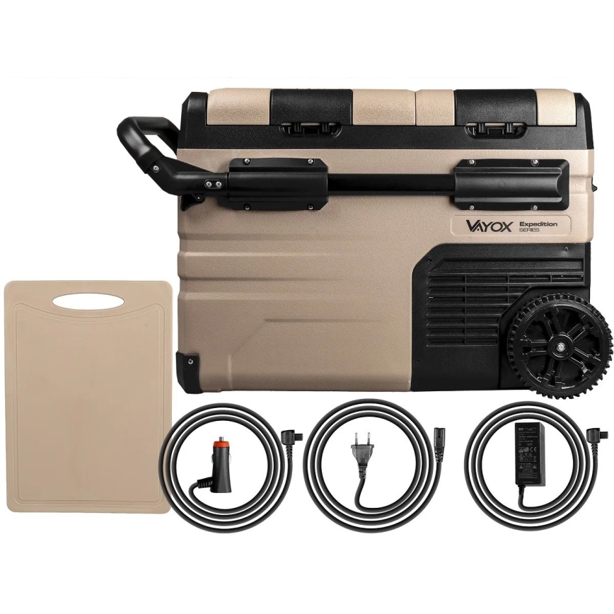 Nevera de viaje con pantalla LCD 39 l 230V/12V/24V marrón