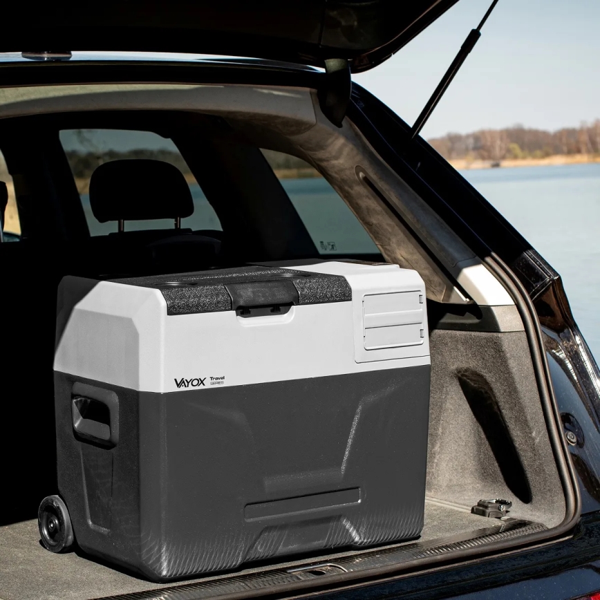 Nevera de viaje con pantalla LCD 40 l 230V/12V/24V negro