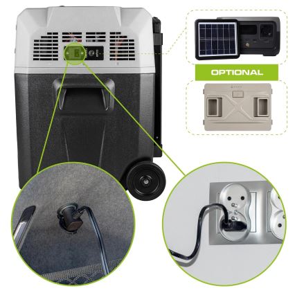 Nevera de viaje con pantalla LCD 40 l 230V/12V/24V negro