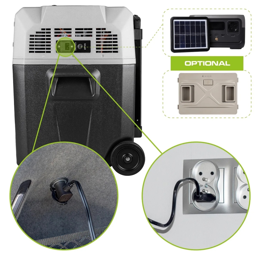 Nevera de viaje con pantalla LCD 40 l 230V/12V/24V negro