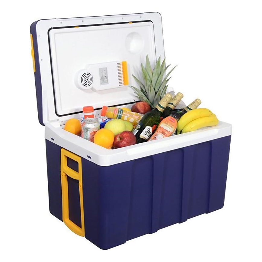 Nevera portátil con ruedas 60W/230/12V 50 l azul/amarillo