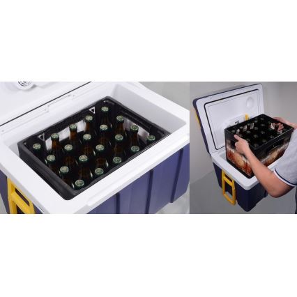 Nevera portátil con ruedas 60W/230/12V 50 l azul/amarillo