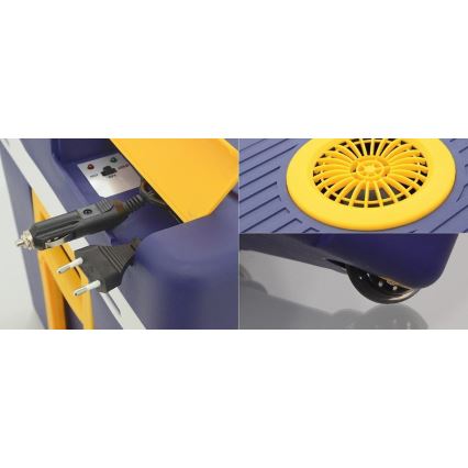 Nevera portátil con ruedas 60W/230/12V 50 l azul/amarillo