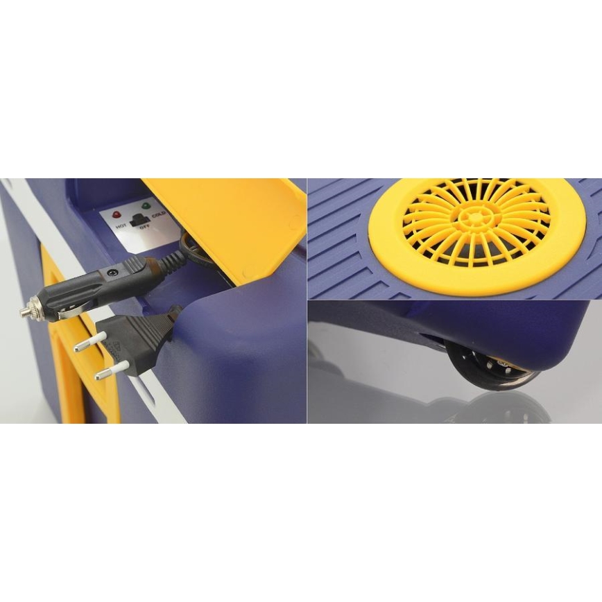 Nevera portátil con ruedas 60W/230/12V 50 l azul/amarillo