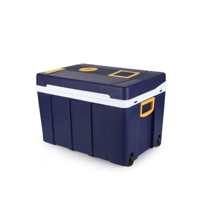 Nevera portátil con ruedas 60W/230/12V 50 l azul/amarillo