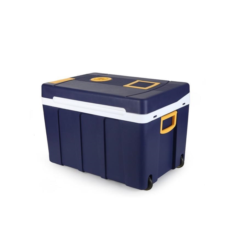 Nevera portátil con ruedas 60W/230/12V 50 l azul/amarillo