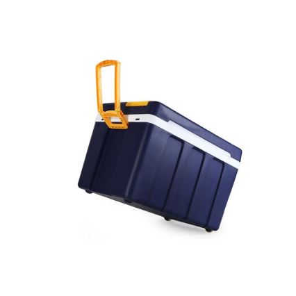 Nevera portátil con ruedas 60W/230/12V 50 l azul/amarillo