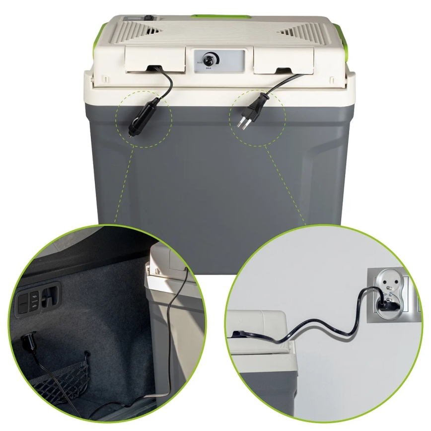 Nevera portátil para coche con función de calefacción 27 l 230V/12V/24V gris