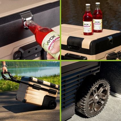 Nevera portátil para coche con pantalla LCD 39 l 230V/12V/24V marrón