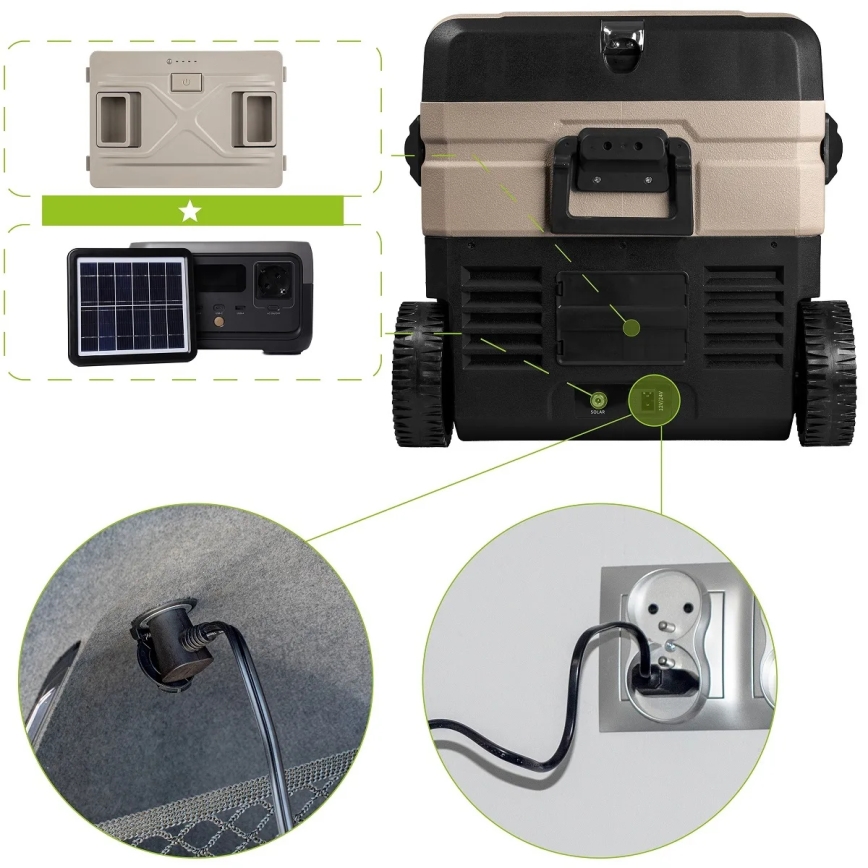 Nevera portátil para coche con pantalla LCD 39 l 230V/12V/24V marrón