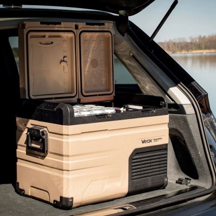 Nevera portátil para coche con pantalla LCD 39 l 230V/12V/24V marrón