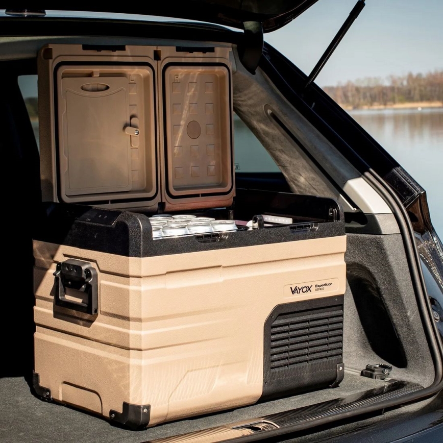 Nevera portátil para coche con pantalla LCD 39 l 230V/12V/24V marrón