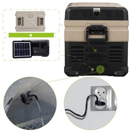 Nevera portátil para coche con pantalla LCD 39 l 230V/12V/24V marrón