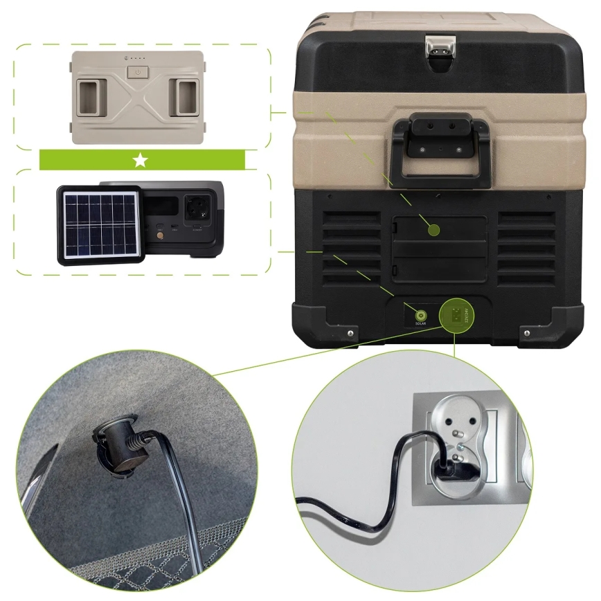 Nevera portátil para coche con pantalla LCD 39 l 230V/12V/24V marrón