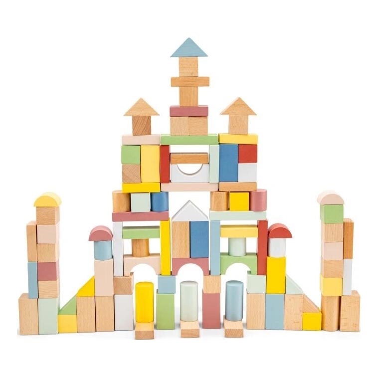 New Classic Toys - Bloques de madera 100 pz