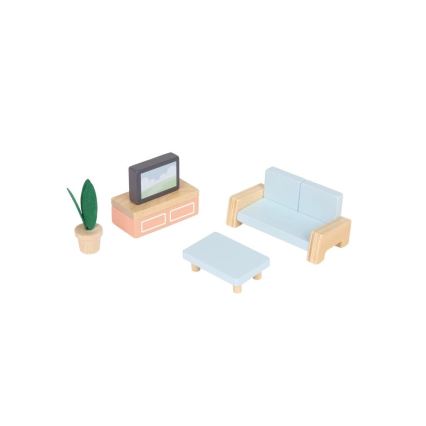 New Classic Toys - Casa de muñecas de madera roja