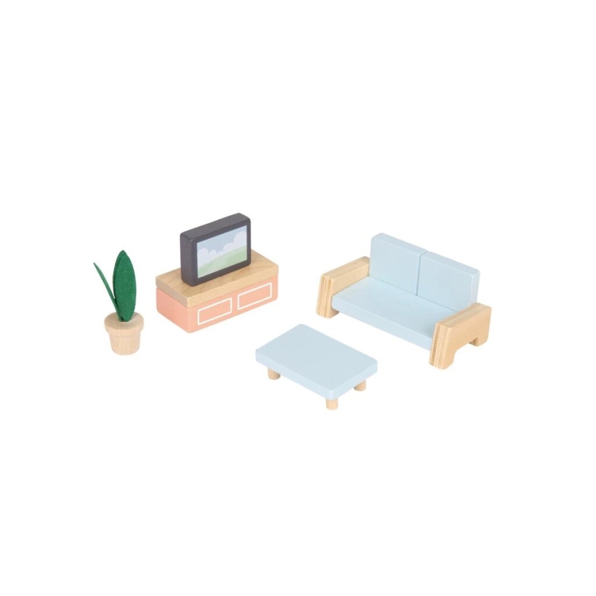 New Classic Toys - Casa de muñecas de madera roja