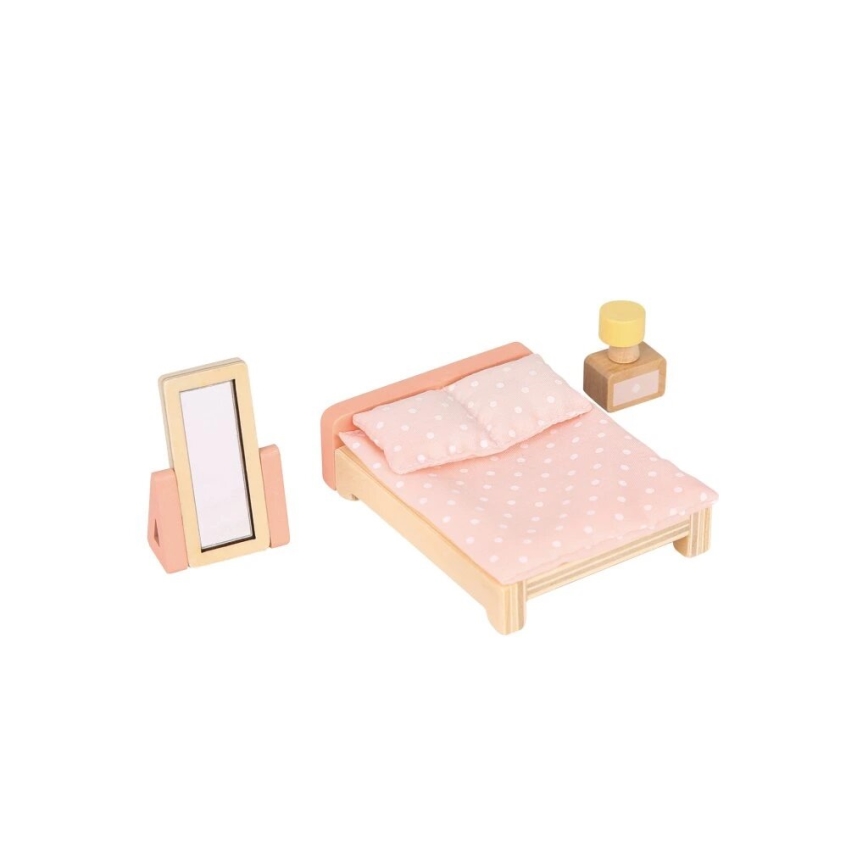 New Classic Toys - Casa de muñecas de madera roja