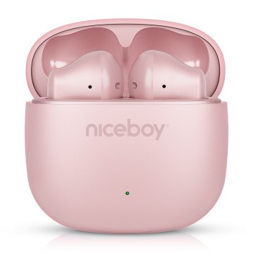 Niceboy Beans 4 POP - Auriculares inalámbricos 200 mAh + 2x 30 mAh, IPX4, rosa