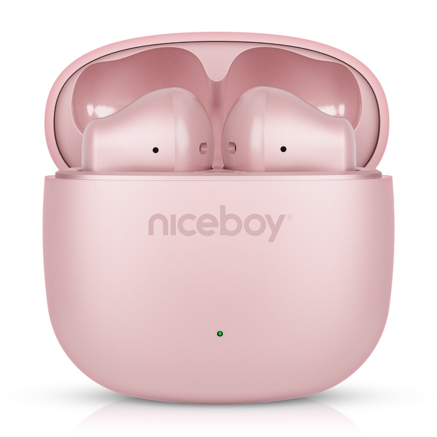 Niceboy Beans 4 POP - Auriculares inalámbricos 200 mAh + 2x 30 mAh, IPX4, rosa