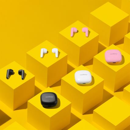 Niceboy Beans 4 POP - Auriculares inalámbricos 200 mAh + 2x 30 mAh, IPX4, rosa