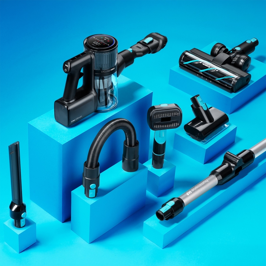 Niceboy ION Hurricane H9 - Aspiradora inalámbrica de barra flexible 2 en 1 400W/2200 mAh negra
