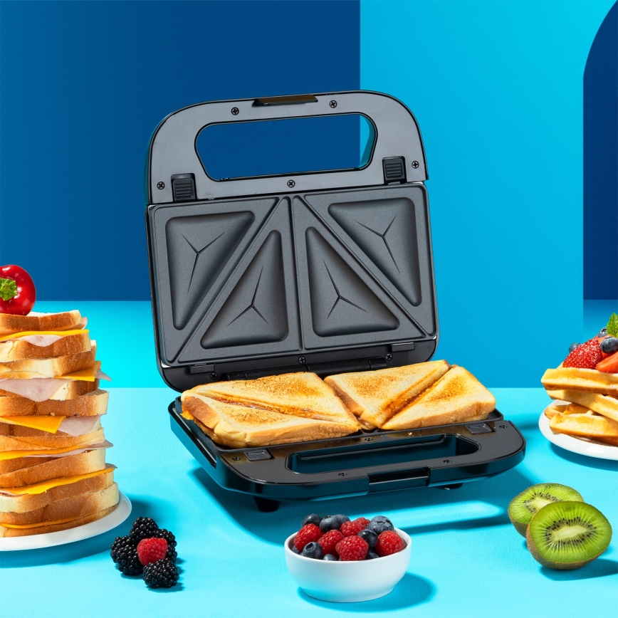 Niceboy ION Snacker S3 - Sandwichera 3en1 750W/230V acero inoxidable/negro