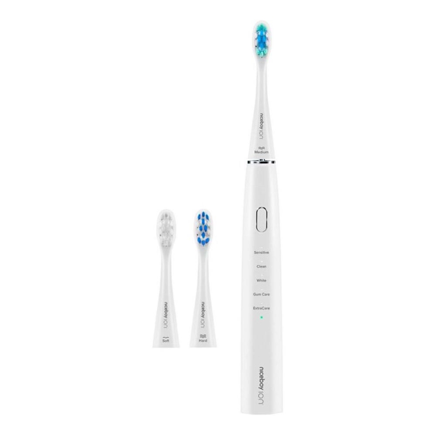 Niceboy ION Sonic - Cepillo de dientes sónico 800 mAh IPX7 blanco