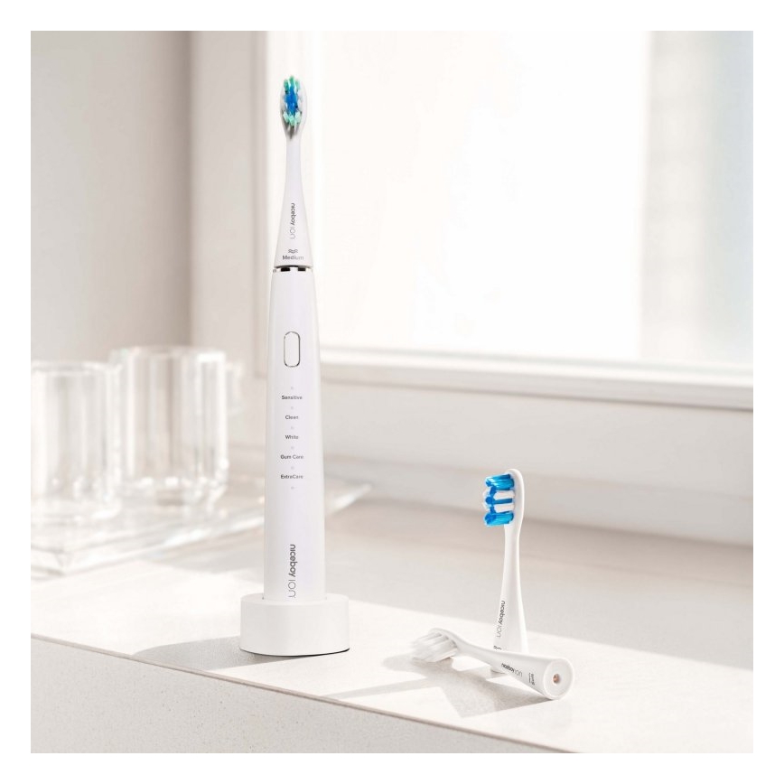 Niceboy ION Sonic - Cepillo de dientes sónico 800 mAh IPX7 blanco