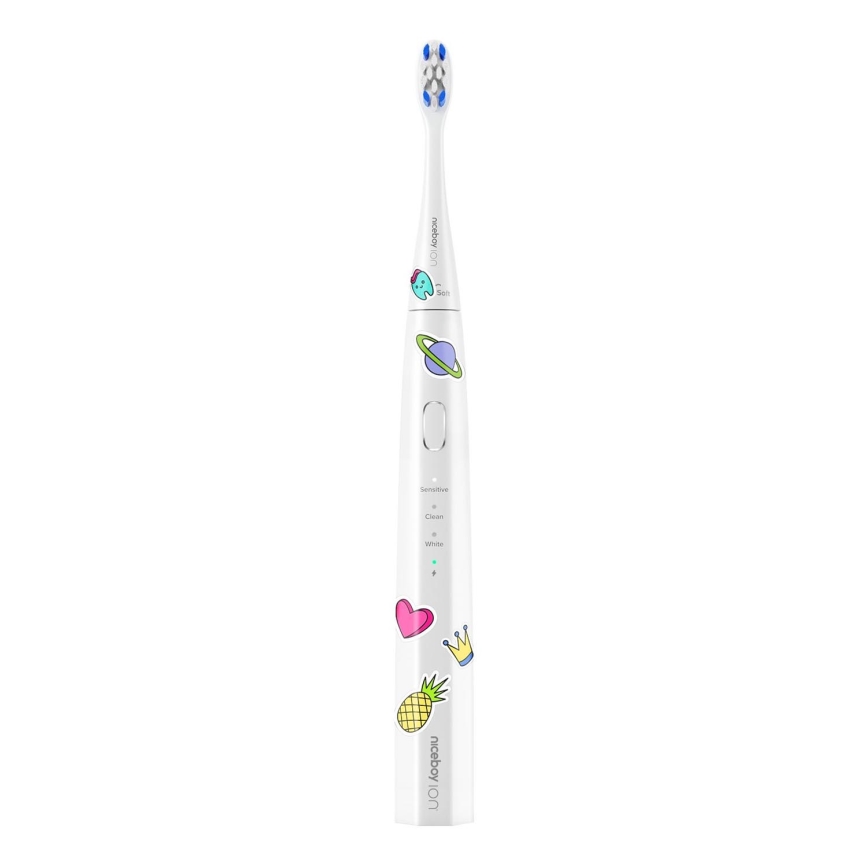 Niceboy ION Sonic Kids - Cepillo de dientes sónico infantil 500 mAh IPX7 blanco