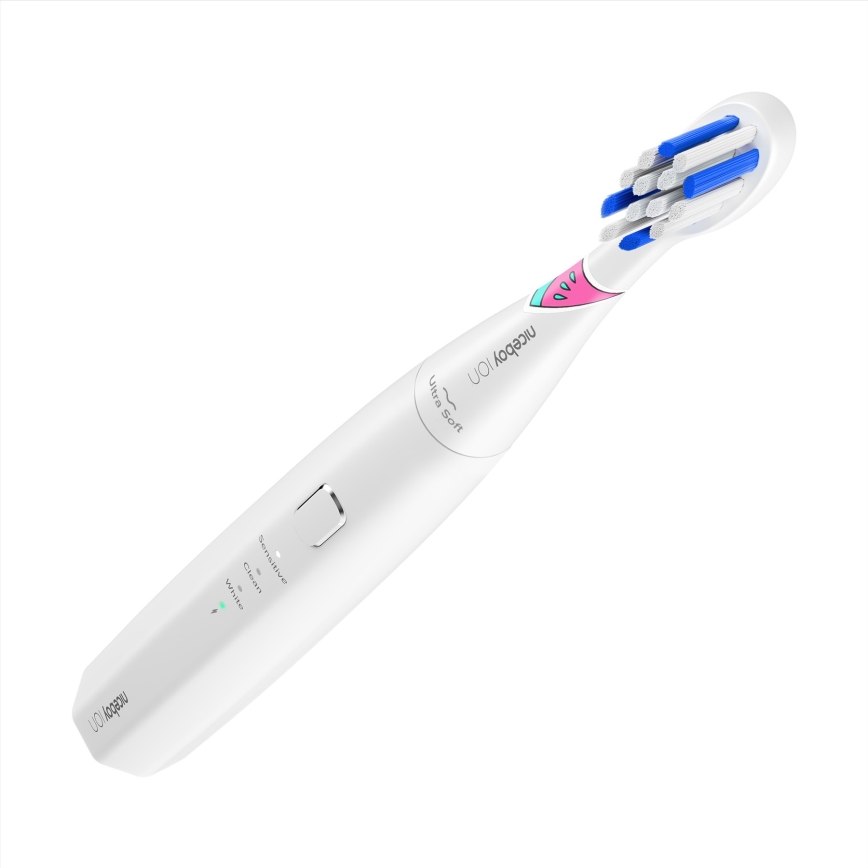 Niceboy ION Sonic Kids - Cepillo de dientes sónico infantil 500 mAh IPX7 blanco