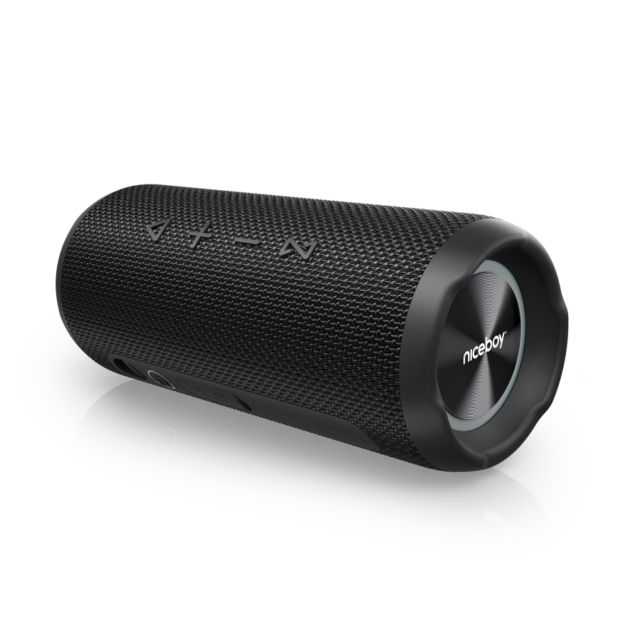 Niceboy Nexus - Altavoz inalámbrico LED con micrófono 26W/4000 mAh IPX6 negro