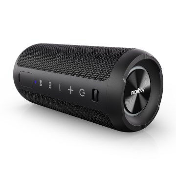 Niceboy Orion - Altavoz inalámbrico LED con micrófono 24W/2200 mAh IPX7 negro