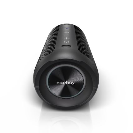 Niceboy Orion - Altavoz inalámbrico LED con micrófono 24W/2200 mAh IPX7 negro