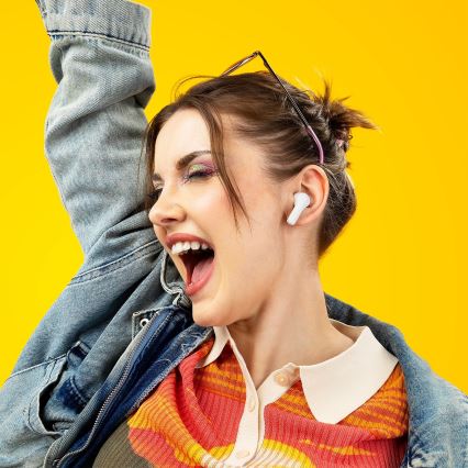 Niceboy Pins 4 - Auriculares inalámbricos con ANC 400 mAh + 2x 50 mAh IPX4 blanco