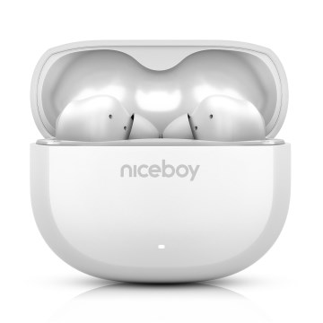 Niceboy Pins 4 - Auriculares inalámbricos con ANC 400 mAh + 2x 50 mAh IPX4 blanco