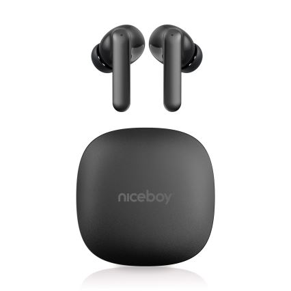 Niceboy Pins 4 PRO - Auriculares inalámbricos con ANC 380 mAh + 2x 35 mAh IP54 negro