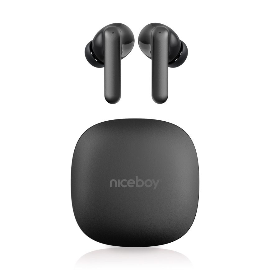 Niceboy Pins 4 PRO - Auriculares inalámbricos con ANC 380 mAh + 2x 35 mAh IP54 negro