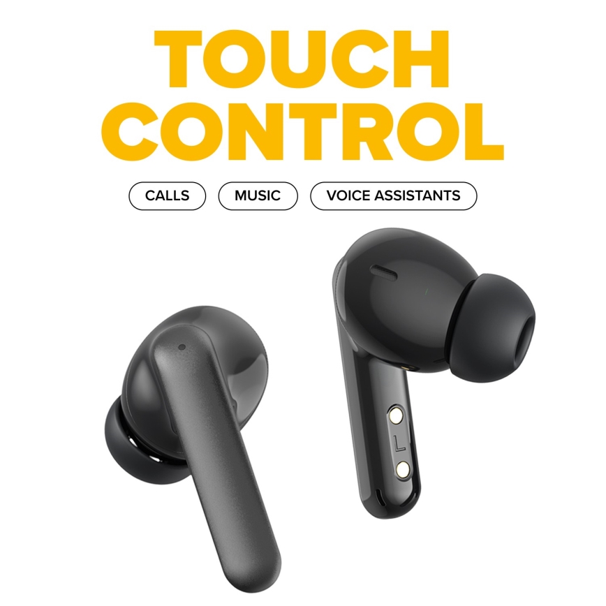 Niceboy Pins 4 PRO - Auriculares inalámbricos con ANC 380 mAh + 2x 35 mAh IP54 negro