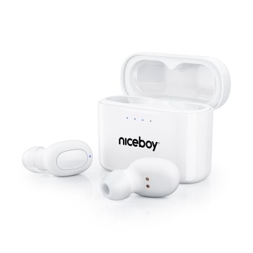 Niceboy Podsie 4 - Auriculares inalámbricos IP54 blancos