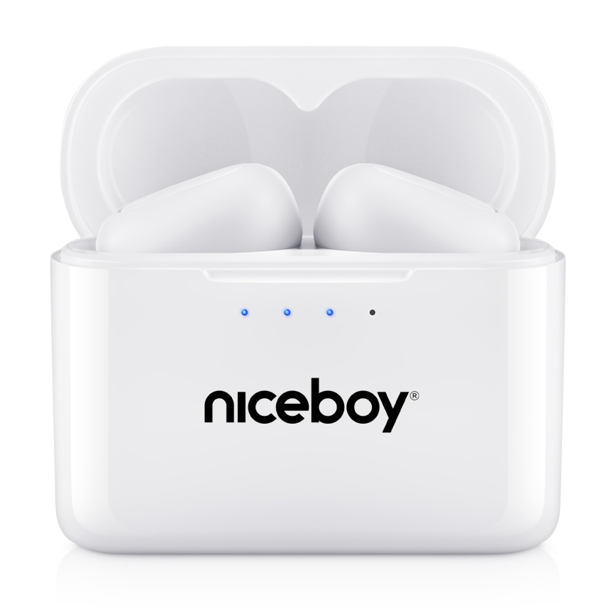 Niceboy Podsie 4 - Auriculares inalámbricos IP54 blancos