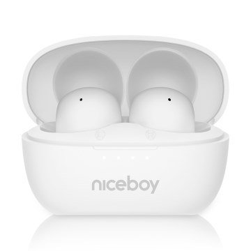 Niceboy Podsie 4 POP - Auriculares inalámbricos 400 mAh + 2x 40 mAh IPX4 blanco