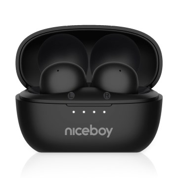 Niceboy Podsie 4 POP - Auriculares inalámbricos 400 mAh + 2x 40 mAh IPX4 negro