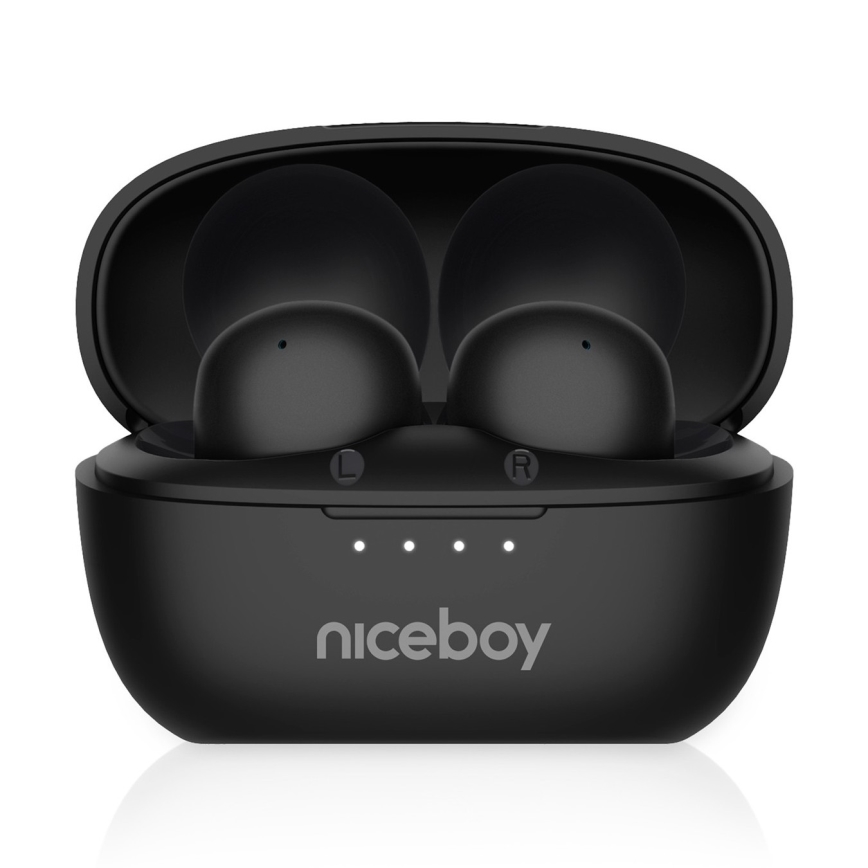 Niceboy Podsie 4 POP - Auriculares inalámbricos 400 mAh + 2x 40 mAh IPX4 negro