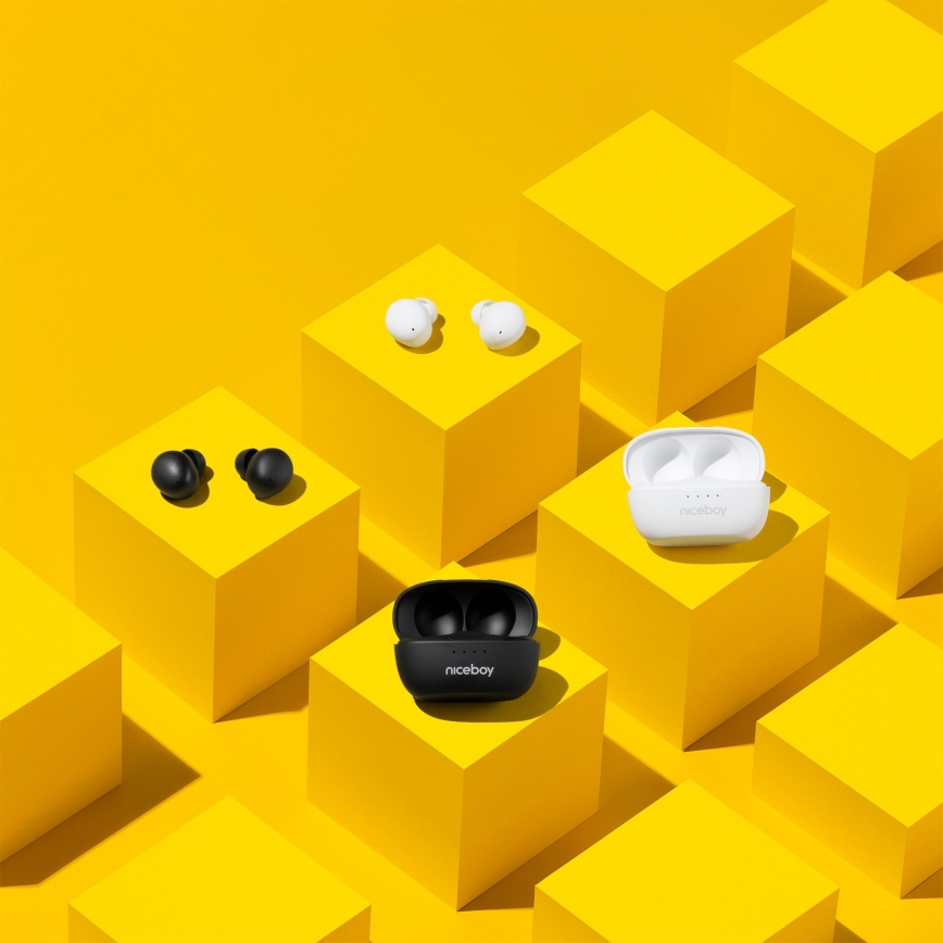 Niceboy Podsie 4 POP - Auriculares inalámbricos 400 mAh + 2x 40 mAh IPX4 negro