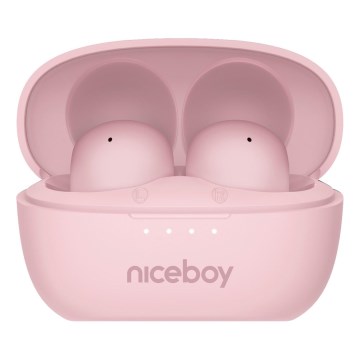 Niceboy Podsie 4 POP - Auriculares inalámbricos 400 mAh + 2x 40 mAh, IPX4, rosa