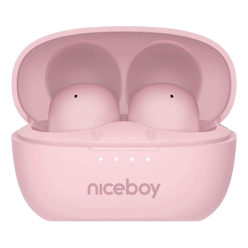 Niceboy Podsie 4 POP - Auriculares inalámbricos 400 mAh + 2x 40 mAh, IPX4, rosa