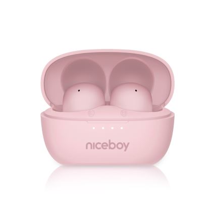 Niceboy Podsie 4 POP - Auriculares inalámbricos 400 mAh + 2x 40 mAh, IPX4, rosa