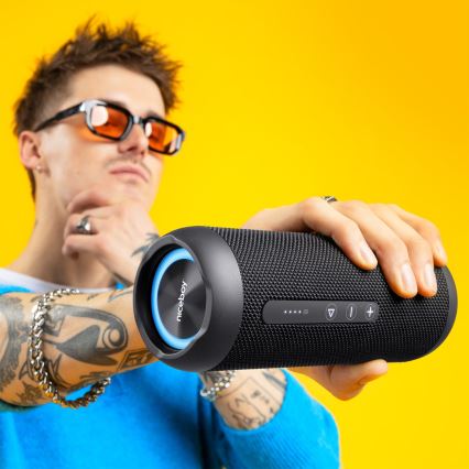 Niceboy Polaris - Altavoz inalámbrico LED con micrófono 30W/2000mAh IPX7 negro